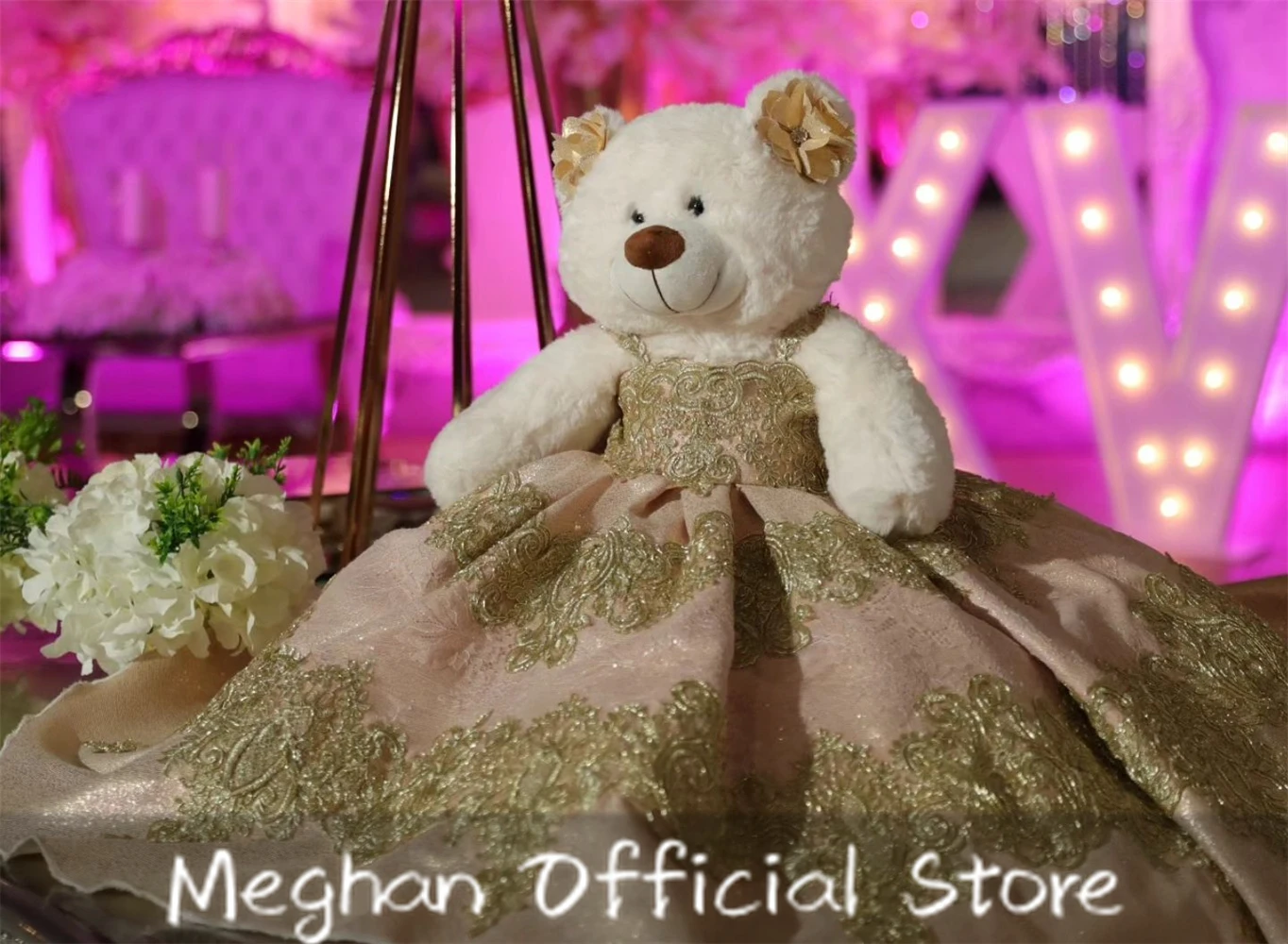 New Arrivals Cute Special Link For Personalized Quinceanera Teddy Bear Dress Beaded Appliques Mini Quinceanera Dress