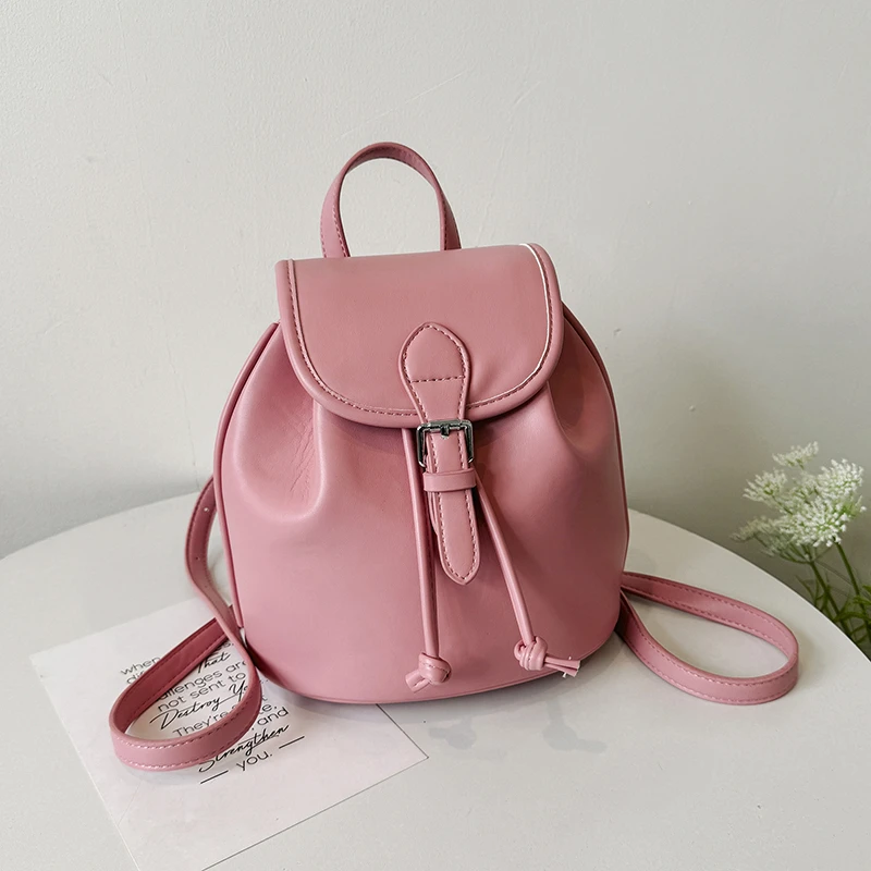 

Popular in Japan and South Korea Soft Leather Backpack Western Style Versatile Macaron Color Fashion Female Bag2024 New Bag