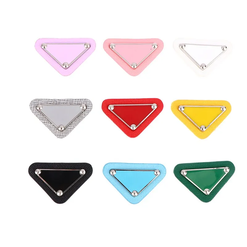 1pc Triangular Brand Logo Patches Clothing Patches Triangular Leather Patch Embroidery Logo Sequin Badge DIY Apparel Sewing