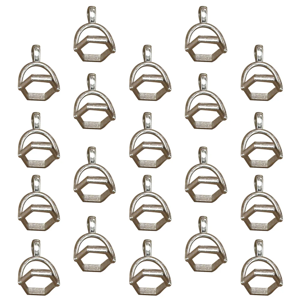 

20 Pcs Hexagon Pillar Pendant Alloy Charm Silver Crystal DIY Jewelry Making Necklace Bracelet Earrings Accessories