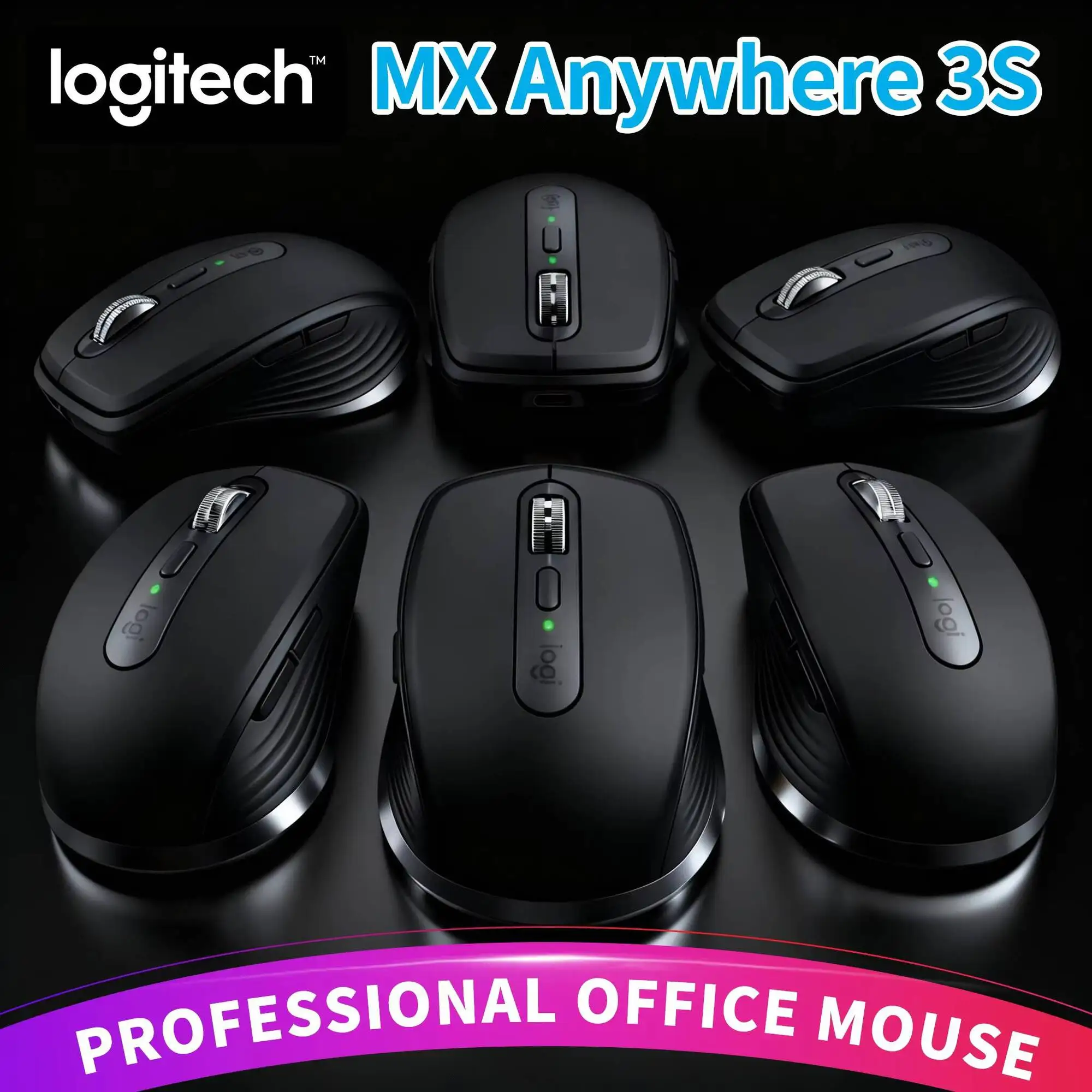 

Компактная мышь Logitech MX Anywhere 3S, эргономичный дизайн, перезаряжаемая, с быстрым прокруткой для портативных ПК Mac