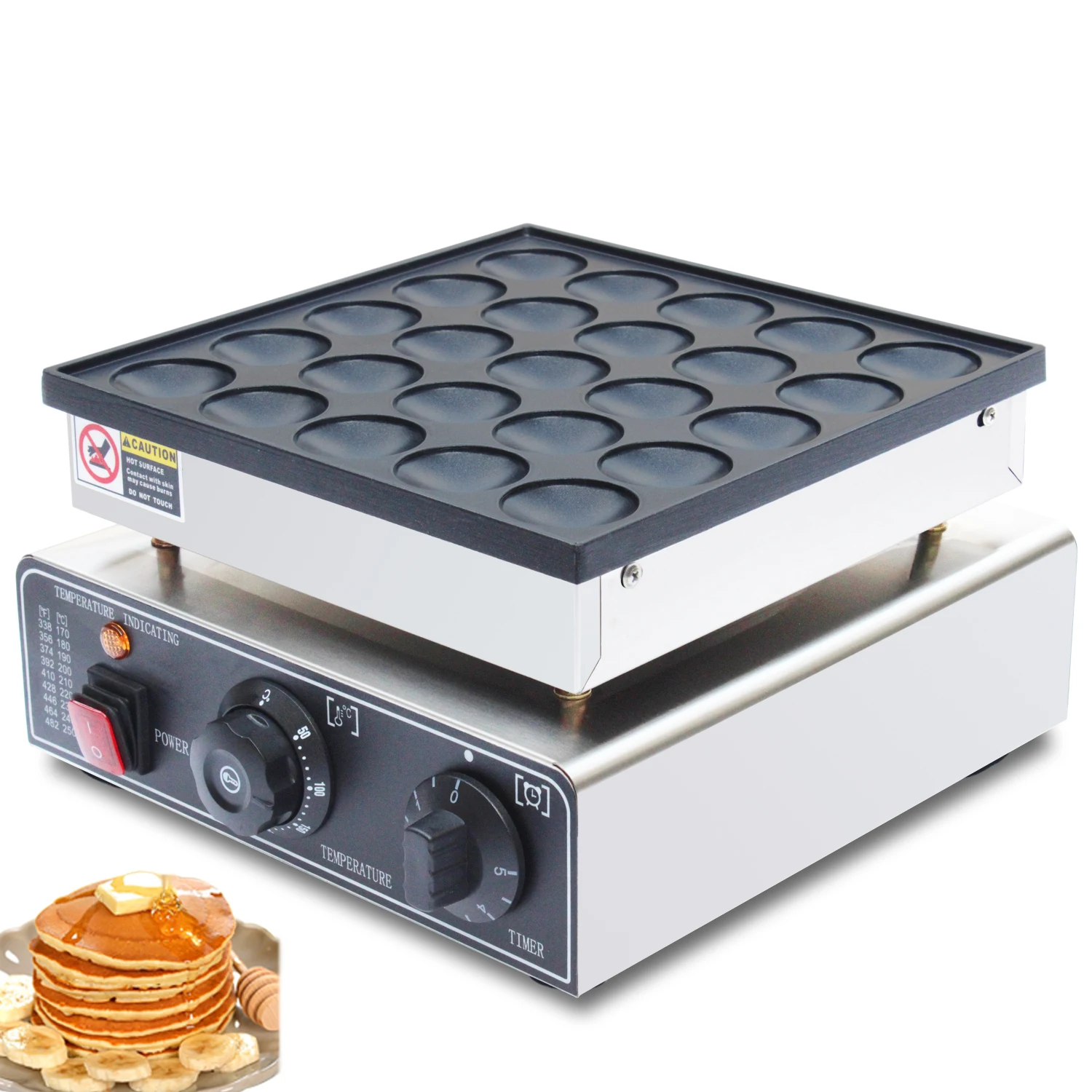 Dopuszczenie CE 110V/220V handlowa 25-otworowa naleśnikarka Dorayaki mini maszyna do naleśników żeliwna patelnia poffertjes z 25 dołkami