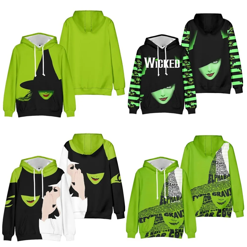 

Wicked Witch Halloween Horror Hoodie Sweatshirt Straight Leg Youth Print Long Sleeve Polyester Fiber Men Women New 2025 Spring