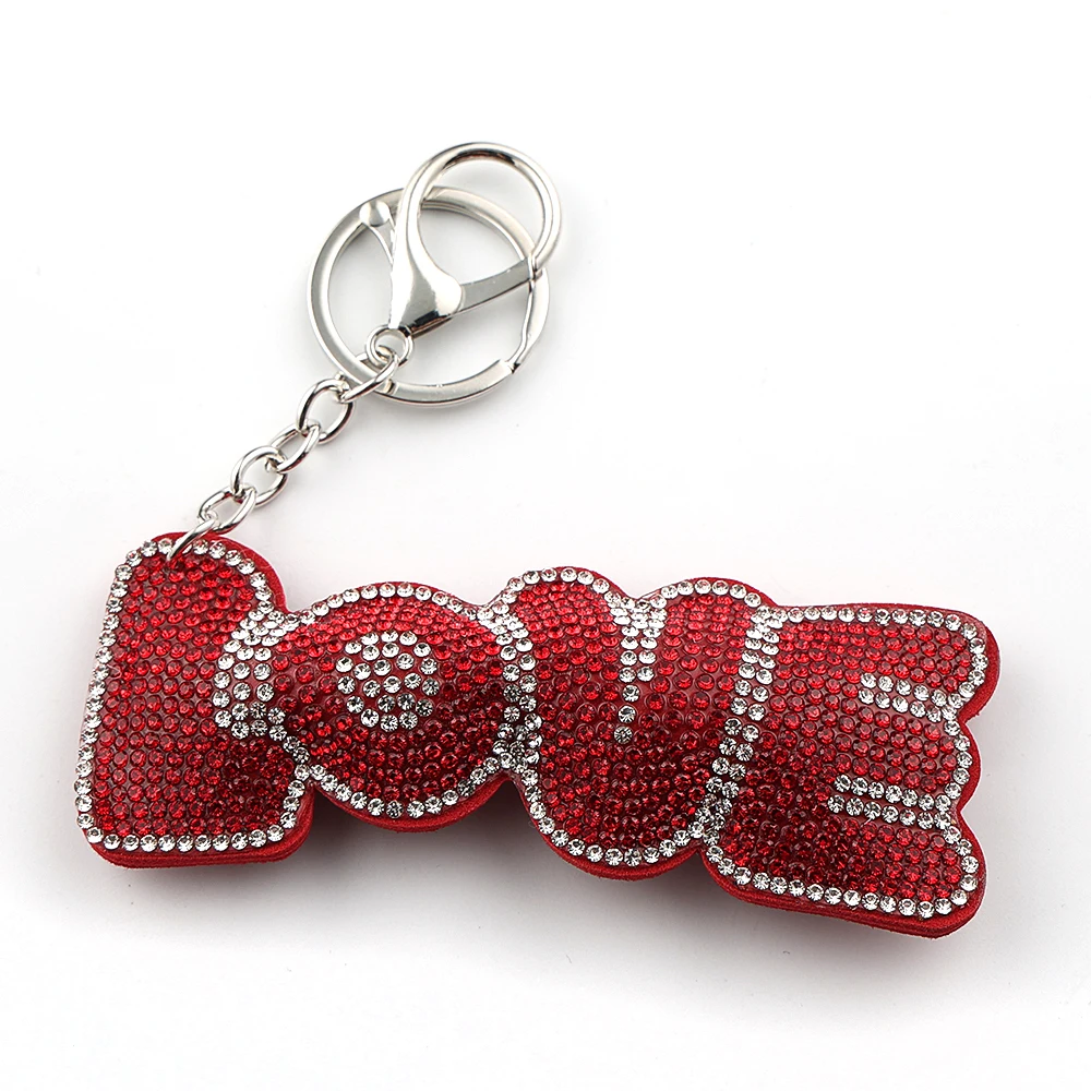 Liebesbrief-Schlüsselanhänger für Damen und Herren, vollständig mit Kristall-Strass besetzt, „Show U Love“, Geburtstagsgeschenk, Taschenanhänger, originelles Design, Schlüsselhalter, Schmuck – Detail 8