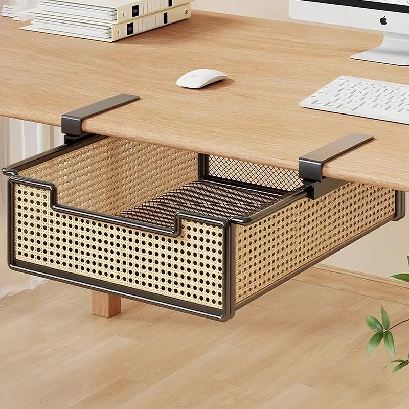 shelf under the table Computer desk pull-out hanging basket, storage rack Desk finishing rack