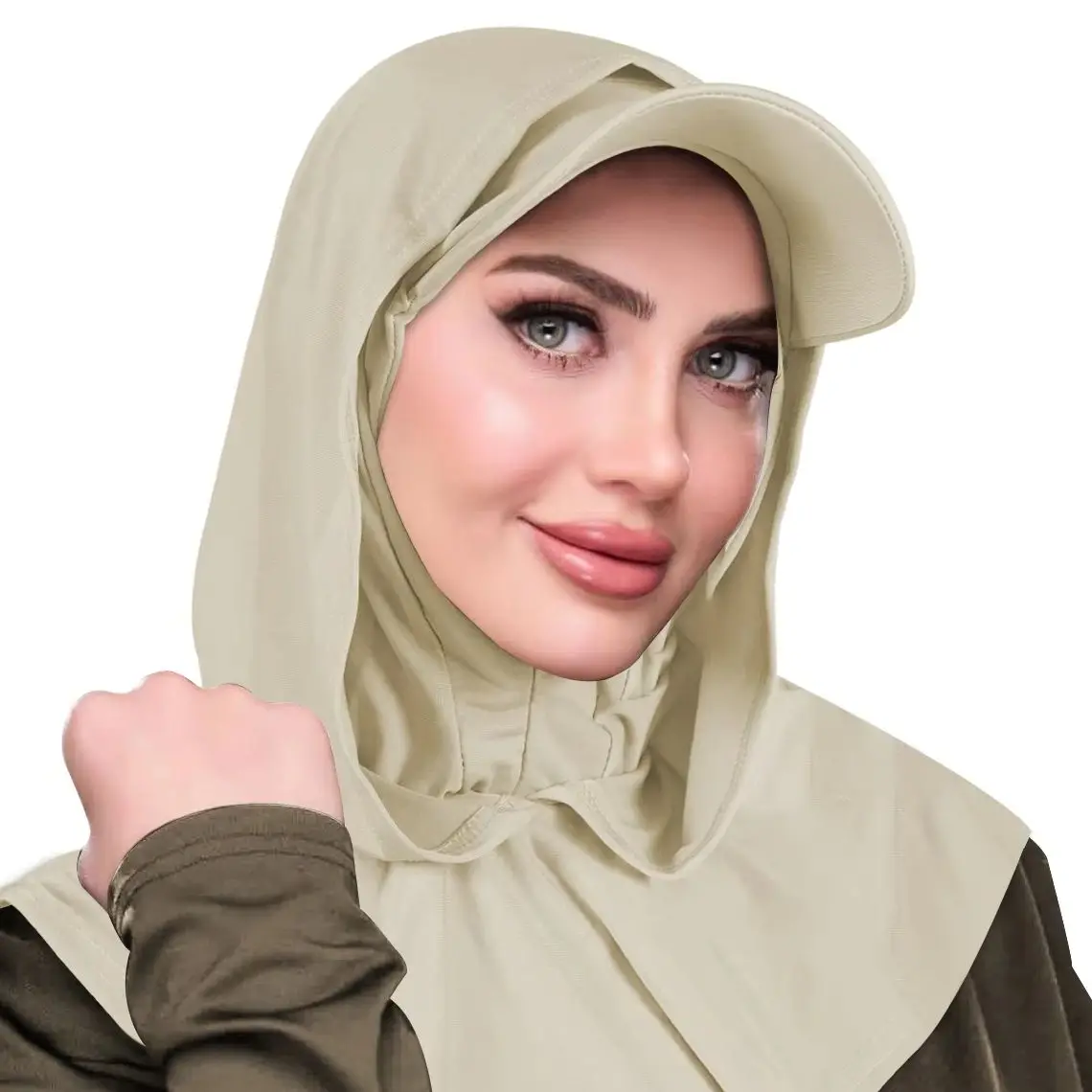 

Ladies Headscarf with Baseball Cap Summer Sports Caps Scarf Hat One Piece Sun Shawl Muslim Hijab Women Instant Headscarf Bonnet