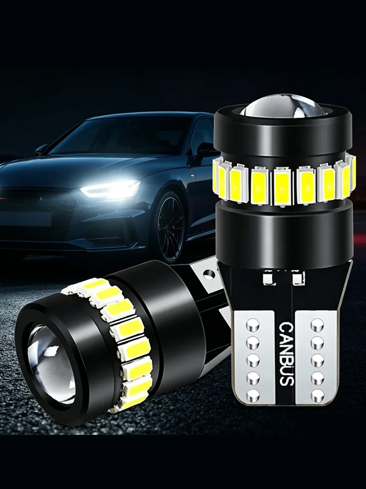 2x Żarówki LED W5W T10 3014 18SMD Canbus do wnętrza samochodu, lampki pozycyjne, oświetlenie mapy, lampki do czytania, lampki sufitowe — 2