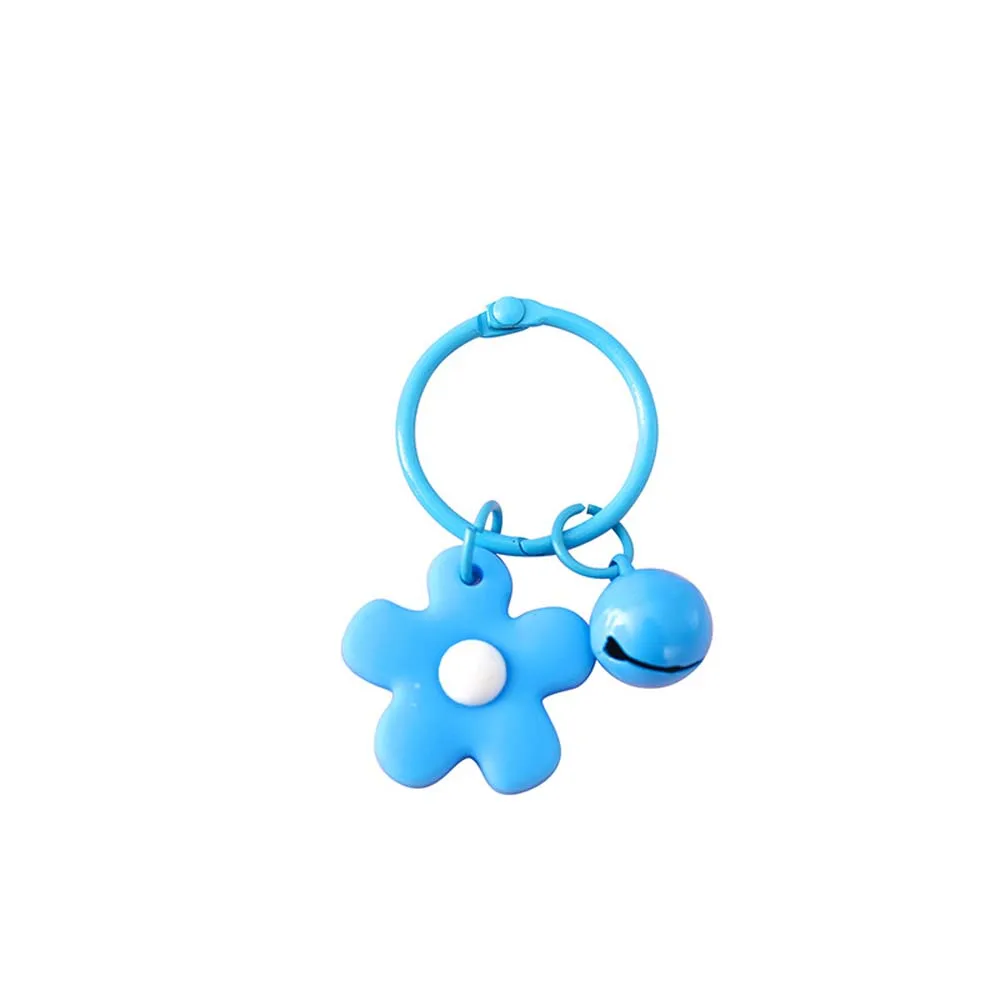 

Cute Wild Korean Bell Candy Color Flower Keychain Bag Pendant Fashion Jewelry Key Ring