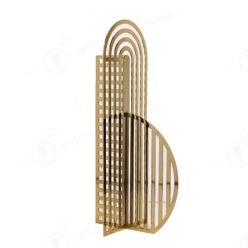 Black Hollow Grid Geometric Screen Ornament Modern Minimalist Art Partition Statue Decor for Model Room Sales Office