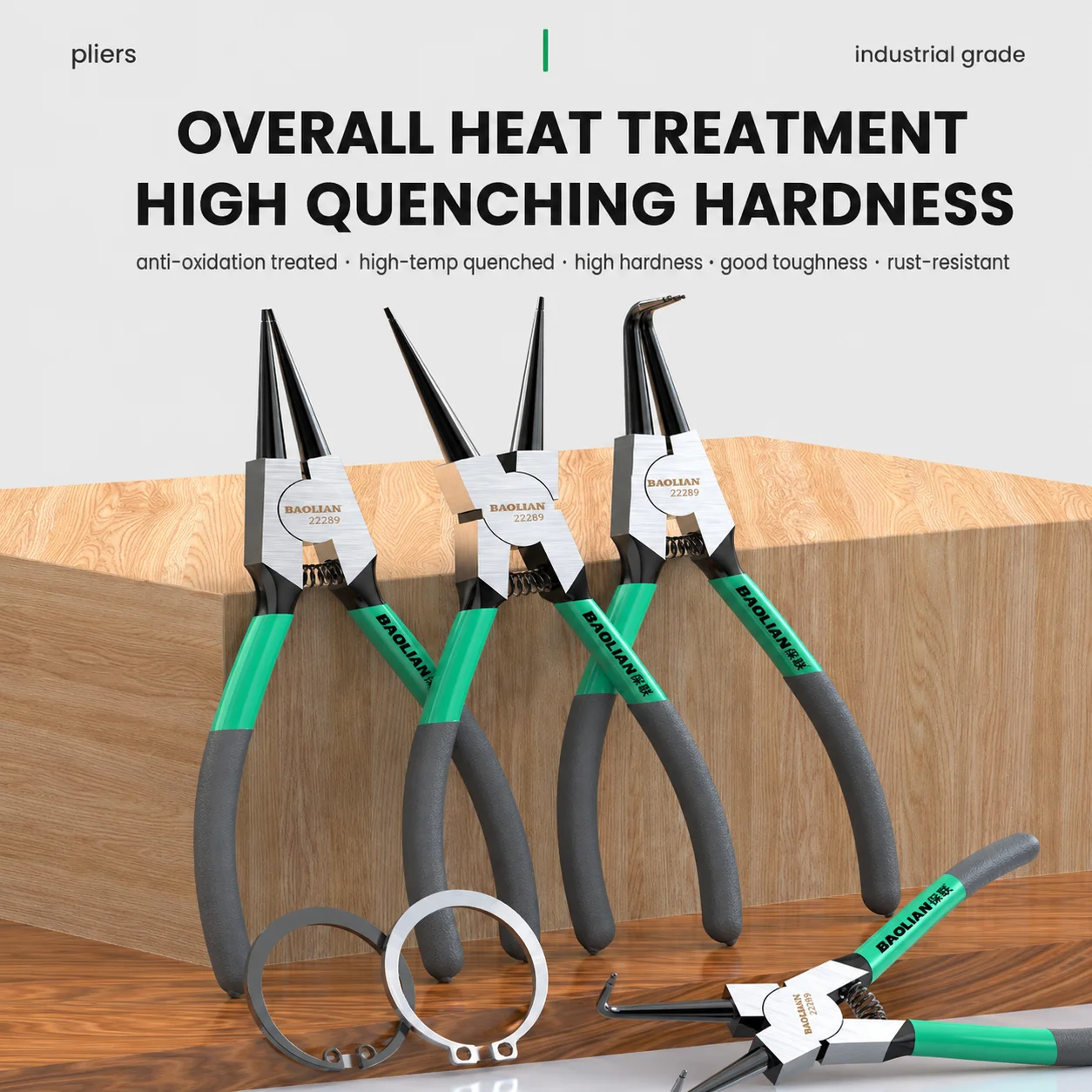 7 Inch Retaining Ring Pliers Card Multi-function Internal and External Expansion Industrial Dual-purpose Circlip Grade Clamping