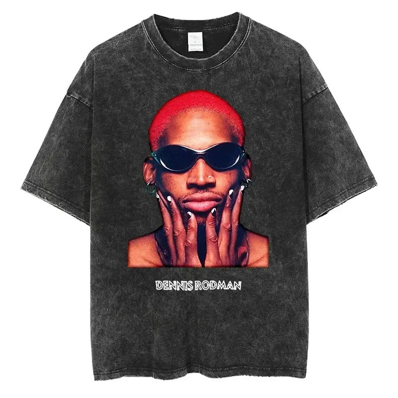 Dennis Rodman Graphic T Shirt Oversized Summer Men Clothing Cotton Vintage T-shirt Fashion Hip Hop Streetwear Short Sleeve Tees