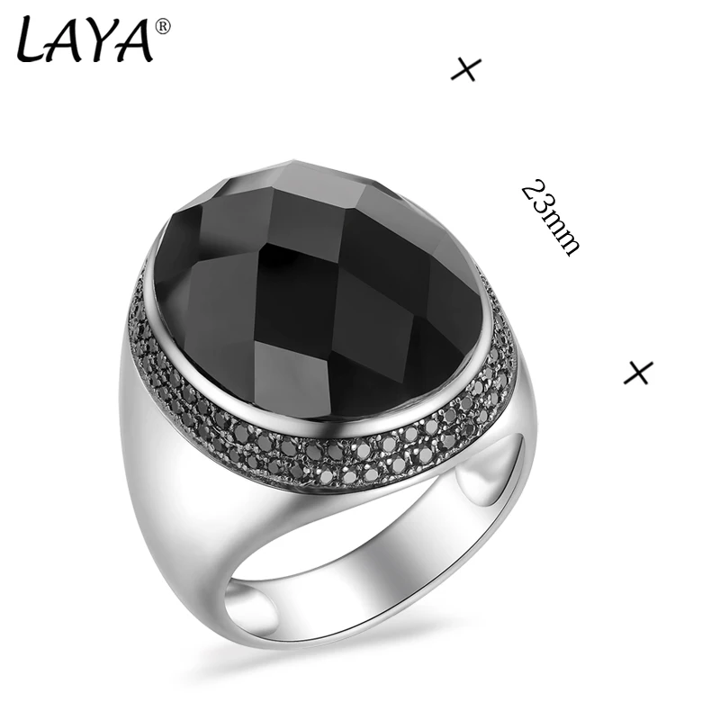 Turkey Jewelry Men Heavy-weight Mens Rings Black Stone Vintage Cool Fashion Original 925 Sterling Silver Rings 2022