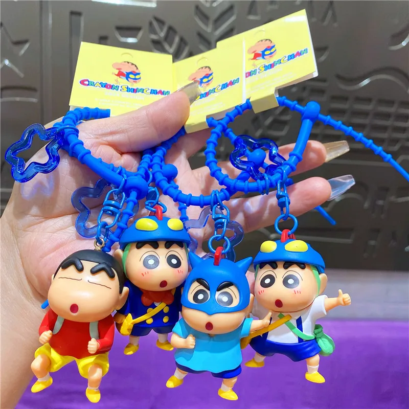 

New Crayon Shin-Chan Keychain Anime Figures Action Kamen Serie Pendant Cartoon Car Key Chain Kids Toys Fans Gift Ornament