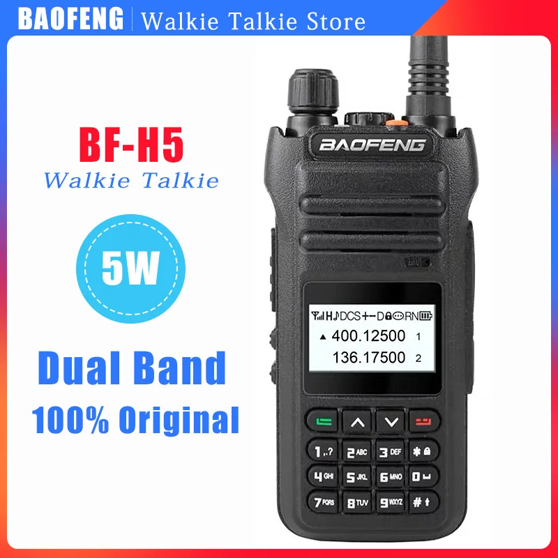 BAOFENG BF-H5 Walkie Talkie Long Range Dual Band 136-174MHz/400-470MHz High Power Two Way Ham Radio Handheld Transceiver