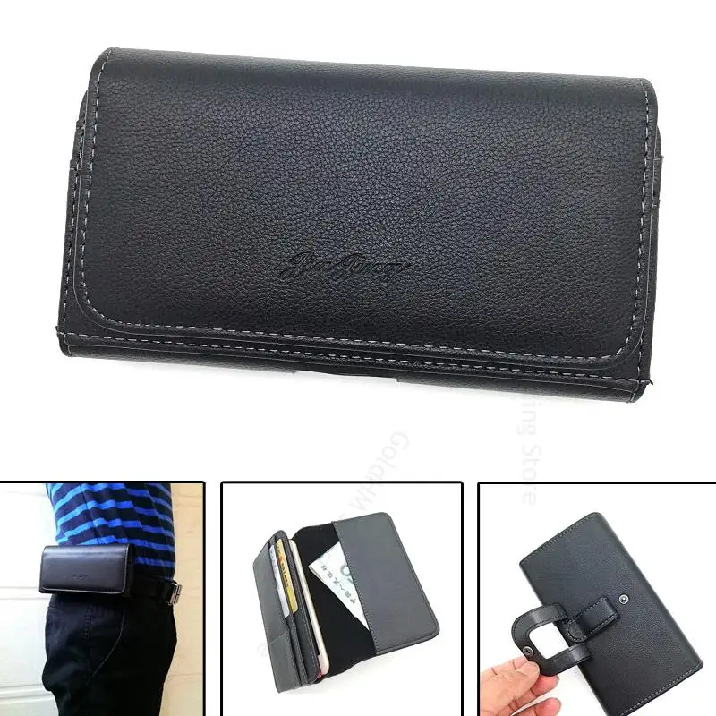 

Leather Bag For Huawei P Smart 2021 Phone Pouch Belt Clip Waist Bag For P Smart Z Pro 2019 Magnetic Flip Wallet Card Holder Case