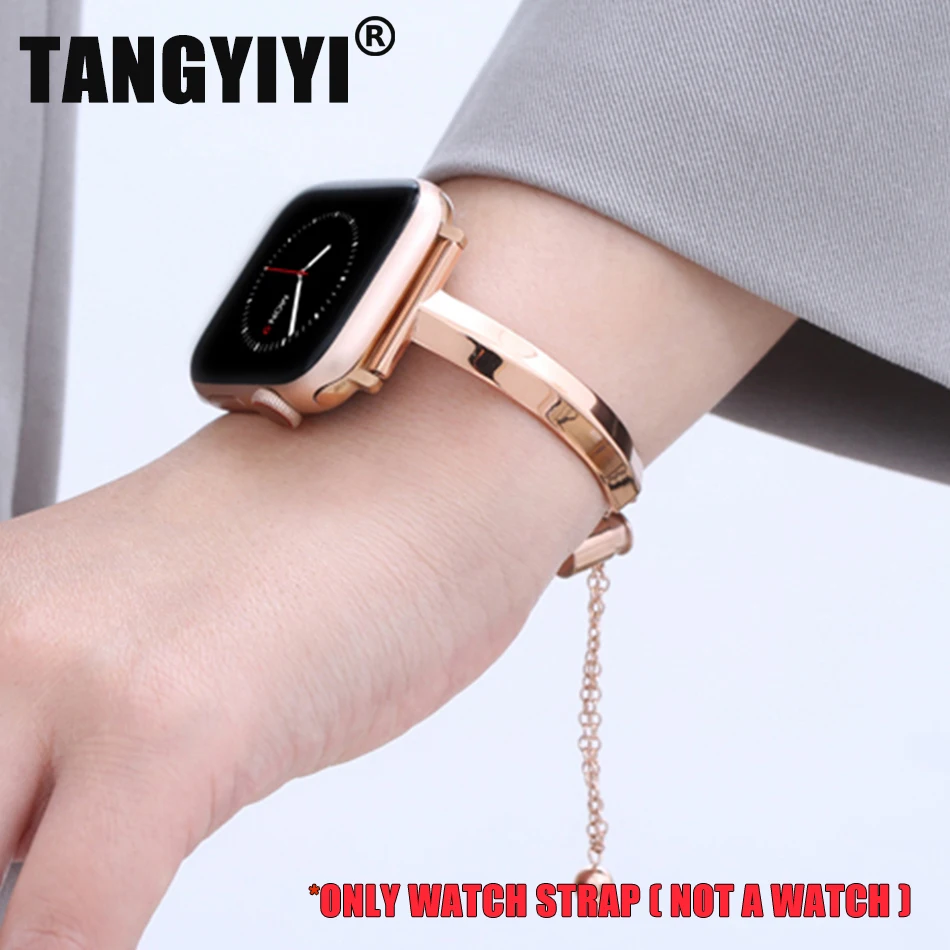 Cinturino per Apple Watch Ultra 49mm iWatch Series 6 7 8 SE 4 5 38/40/41mm 42/44/45mm cinturino in metallo acciaio moda T braccialetto Fine