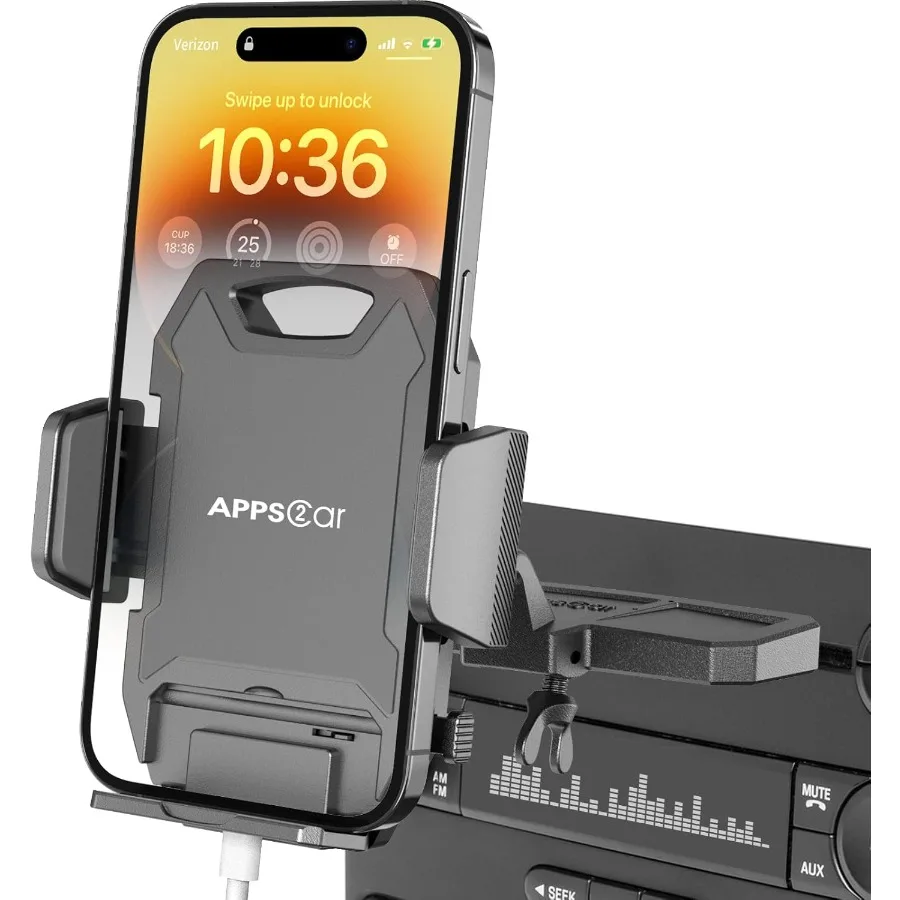 APPS2Car Sturdy CD Slot Phone Mount with One Hand Operation Design HandsFree Car Phone Holder Universally Compatible with All i