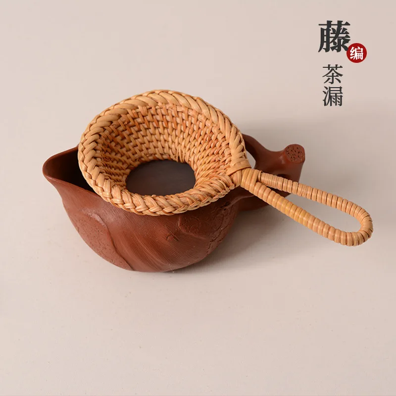 Bamboo Tea Strainers Tea Ceremony Utensils Table Decor Teaware Kitchen Tool Japanese Rattan Wooden Tea Leaves Funnel Accessories