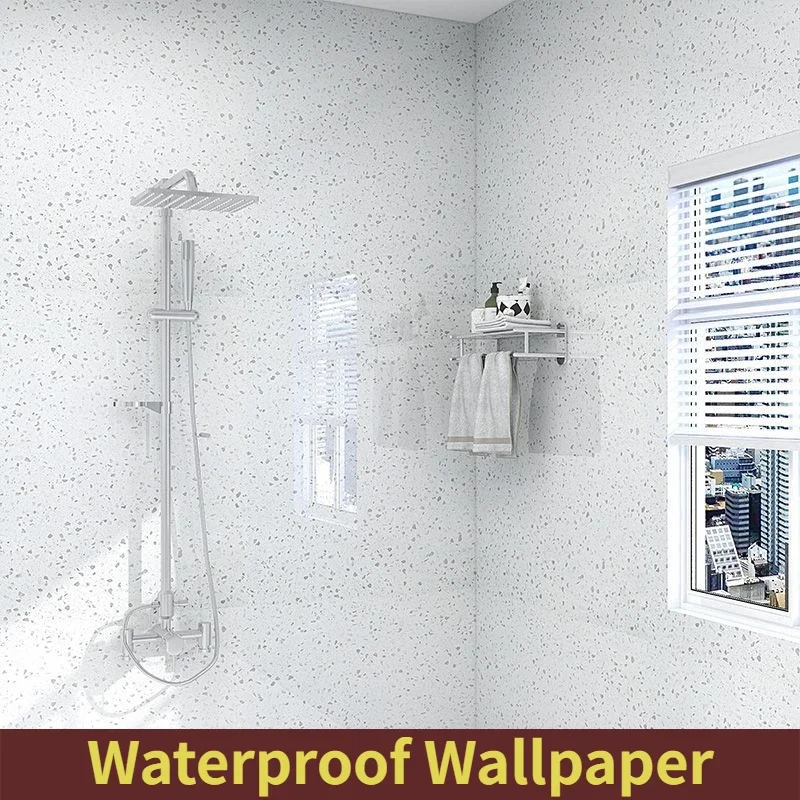 Bathroom Wall Adhesive Wallpaper Toilet Wall Covering Sticker Moisture-Proof Waterproof Marble Wallpaper Vinyl Wall Decor Paper