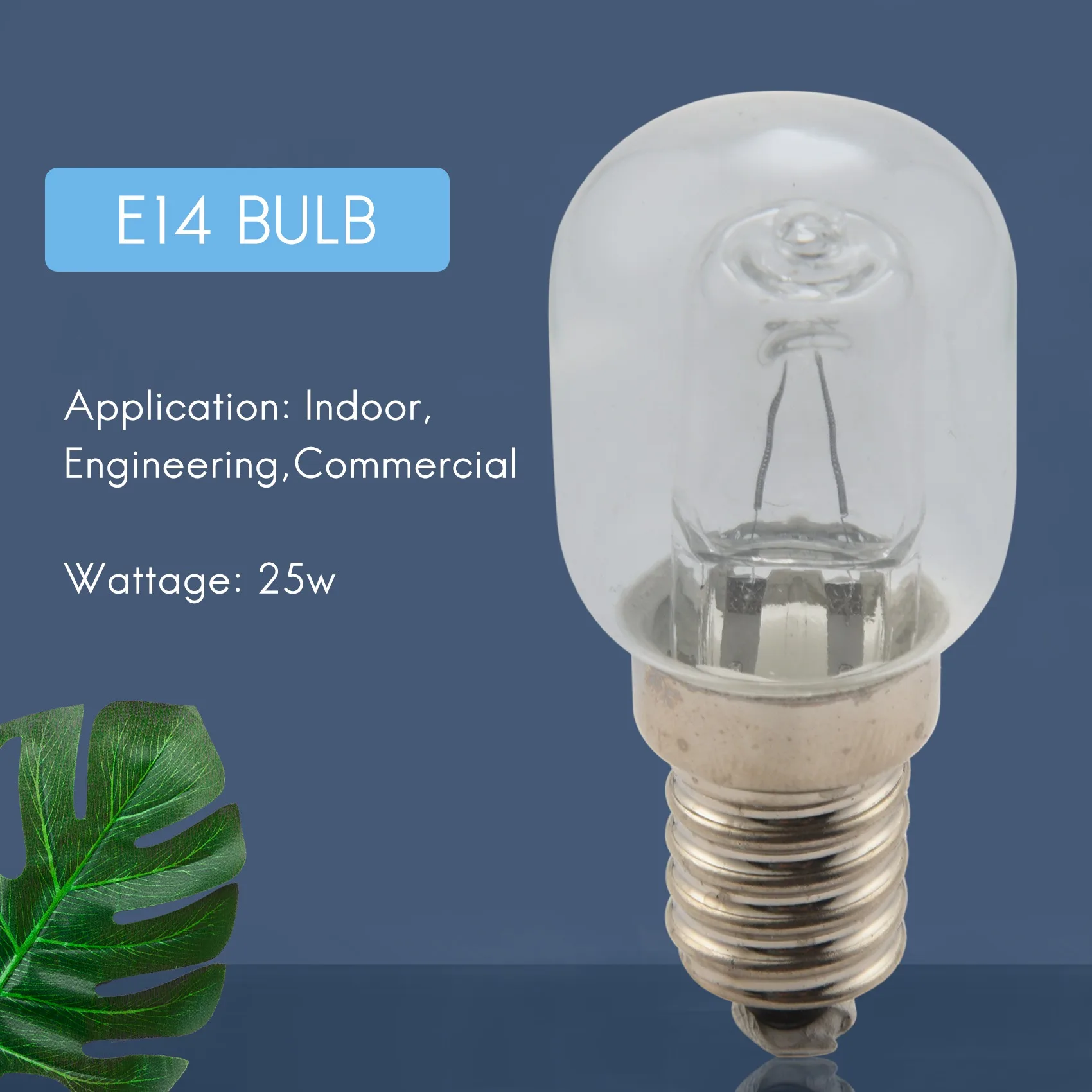 E14 High Temperature Bulb 500 Degrees 25W Halogen Bubble Oven Bulb E14 250V 25W Quartz Bulb