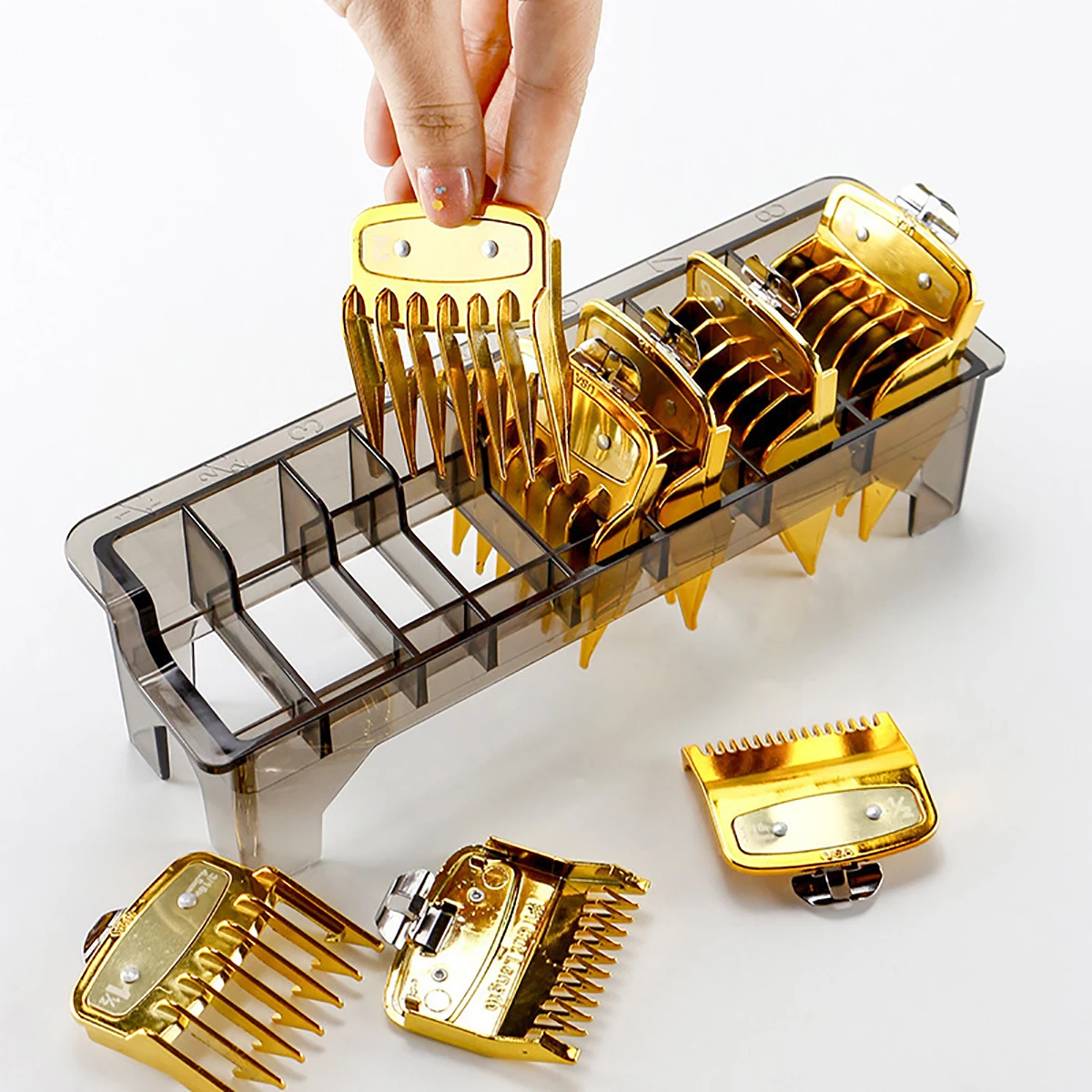 

One 8-grid hair clipper electric storage box, ultimate grid hair clipper storage, hair salon tool box Special for real hair wigs