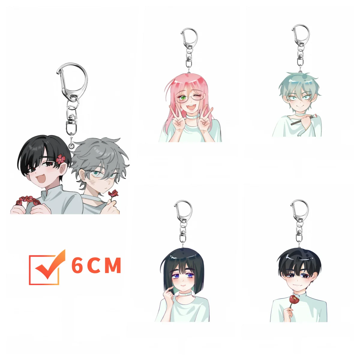 

Kawaii Anime Alien Stage Acrylic Keychain Jewelry Campus Related Products Cultural Creativity Friends Gift Bag Charms Girls 6CM