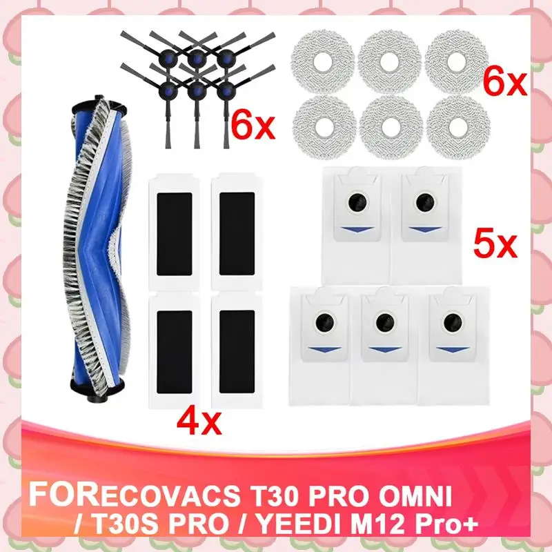 

N18R 22PCS Replacement Parts For ECOVACS For YEEDI M12 Pro+ Robot Vacuum Cleaner Accessories