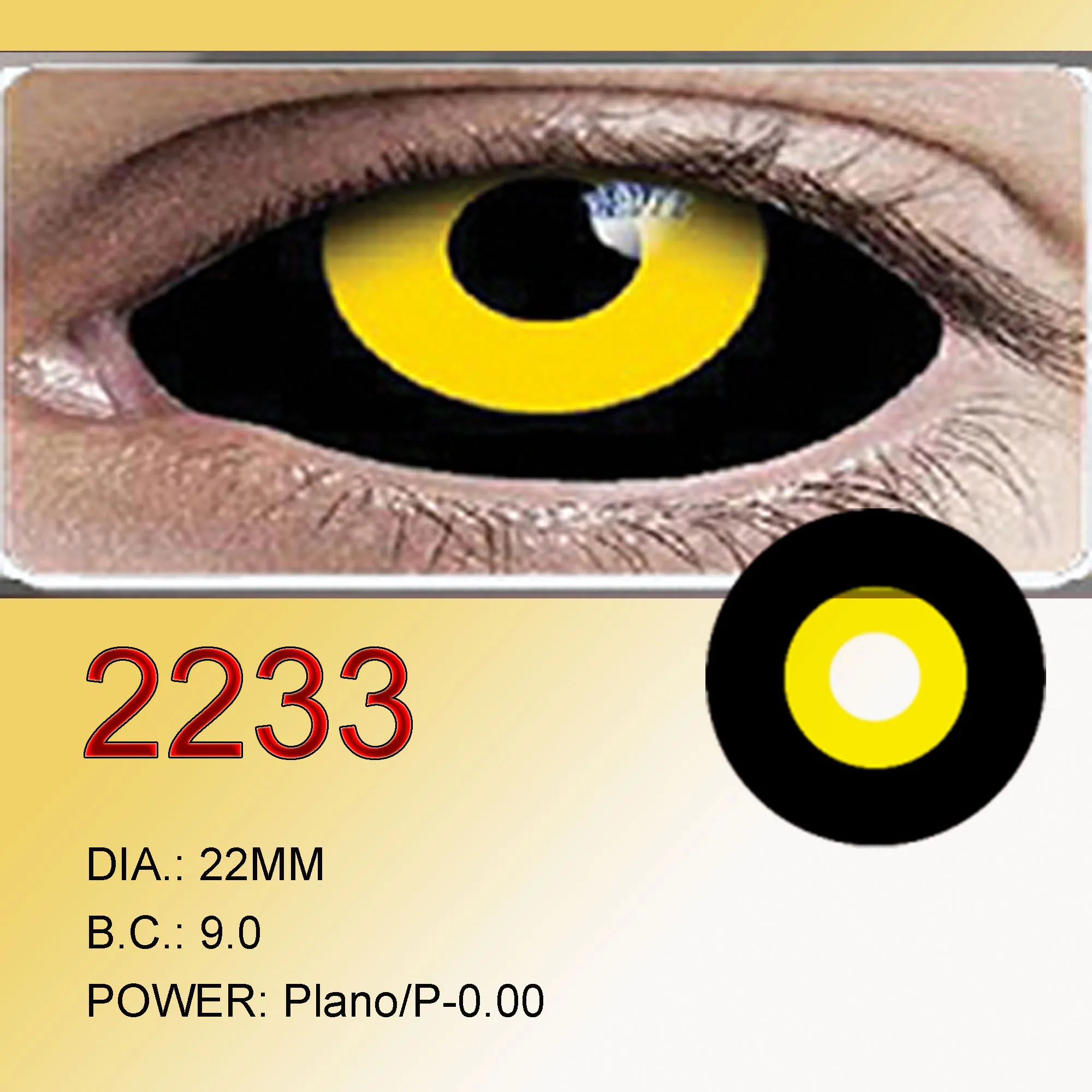 22mm Full Eye Colored Sclera Contacts Lenses Plano Halloween Anime Accessories CL2232