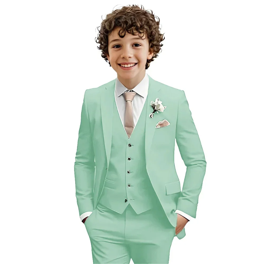 

Boys Suit Multi-colors Set Elegant Notched Lapel 3 Pieces Formal Outfit For Wedding Kids Slim Fit Suits Party Tuxedo