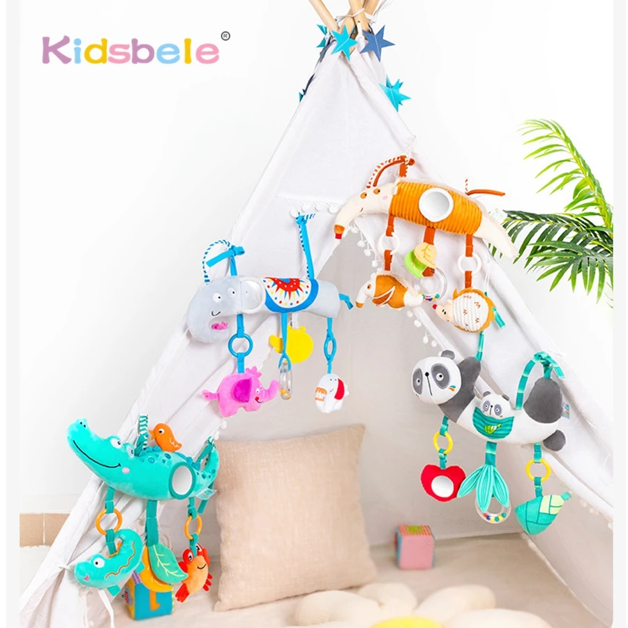 ของเล่นเสริมพัฒนาการเด็กแบบติดรถเข็นเด็ก – สัตว์หลากสีสัน, ตุ๊กตาขนนุ่มมีเสียง, เสริมพัฒนาการสมองและการเล่นเสริมประสาทสัมผัส