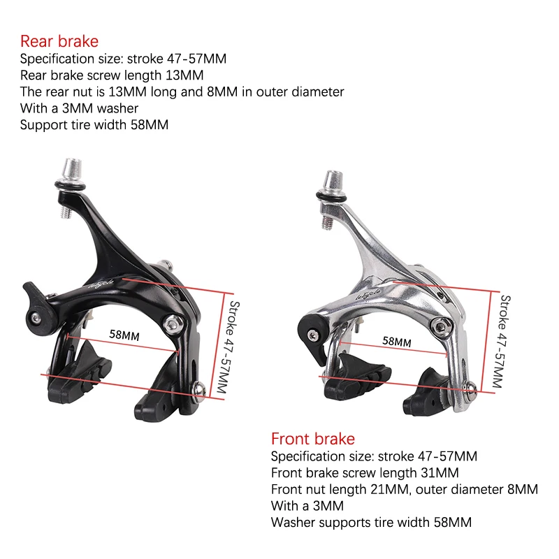 Racing Bicycle Brake Dead Fly Front Brake Rear Brake Universal Clamp Hand Brake Long Arm C Brake Parts