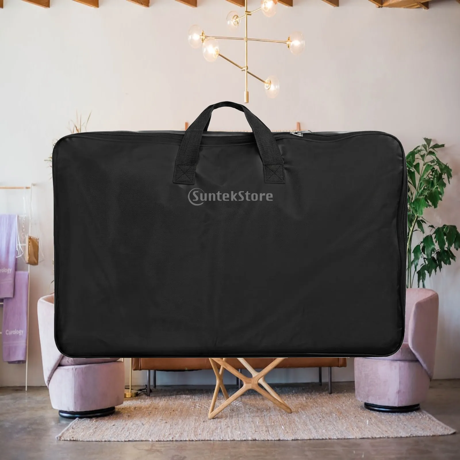 Folding Music Stand Cover Zippered Oxford Cloth Storage Carry Bag for Piano Keyboard Instrument Sheet Transport