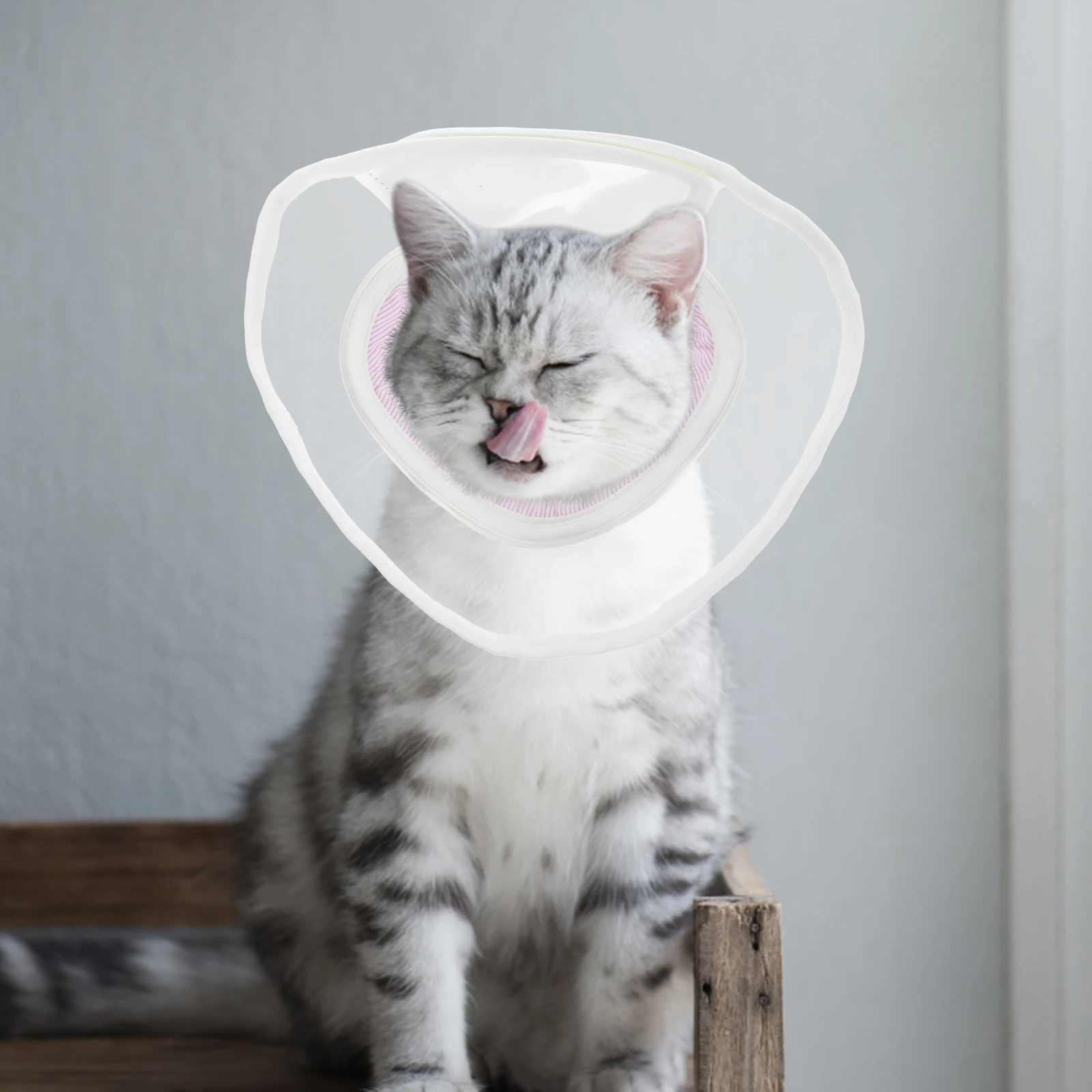 

Cat Anti-Licking Soft Recovery Cone Pet Postoperative Collar Breathable Surgical Wound Protection Donut Neck Ring For Cats