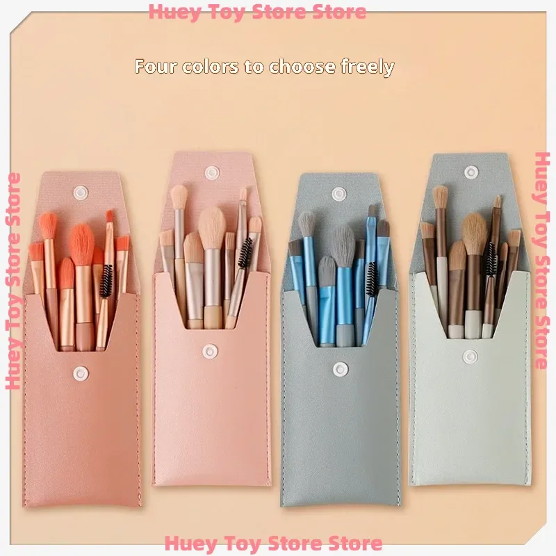 مجموعة فرش مكياج ذات شعيرات ناعمة مكونة من 8 قطع - أدوات تجميل لكامل الوجه لظلال العيون وأحمر الخدود وبودرة الإعداد مع حقيبة (حجم صغير) #3