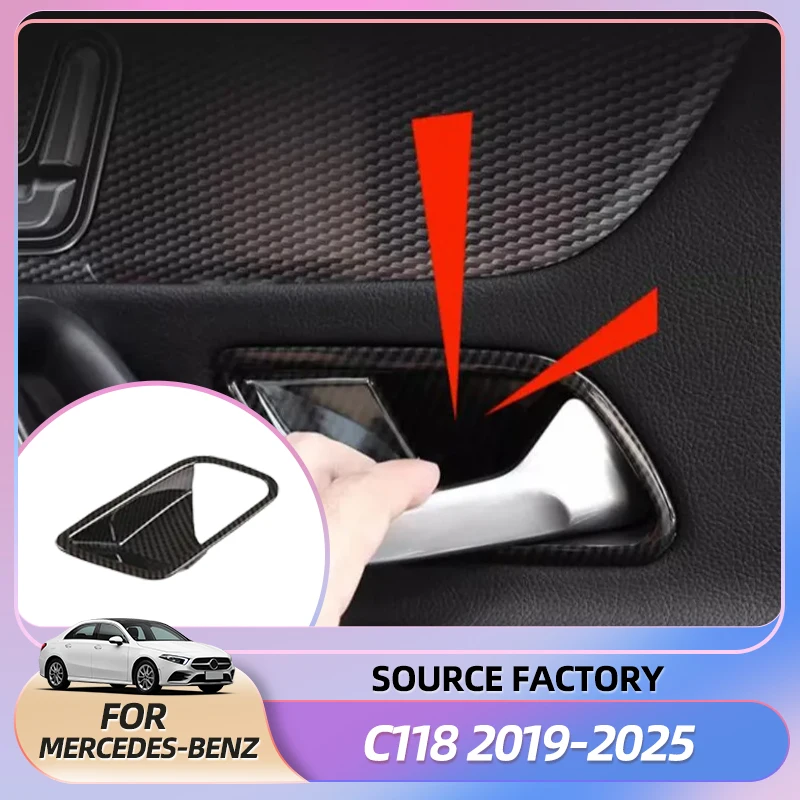 

Interior Stickers ABS Car Inner Door Handles Bowl Frame Decoration Cover Trim Stickers Fit For Mercedes Benz A CLA Class W177 C1