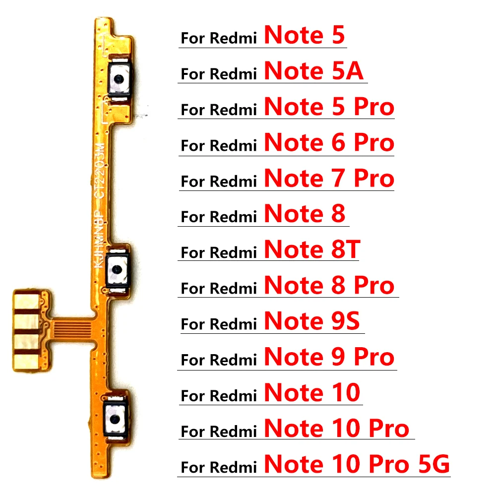 

Power On Off Volume Camera Key Button Switch Flex Cable For Redmi Note 10 9 9S 8 7 6 Pro 5A