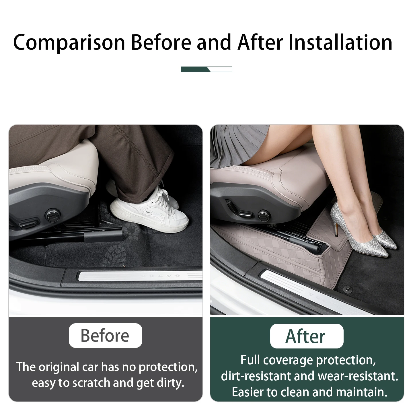 For Volvo XC60 front seat under protective mat anti-step leather cover Aar interior modification accessory accessories