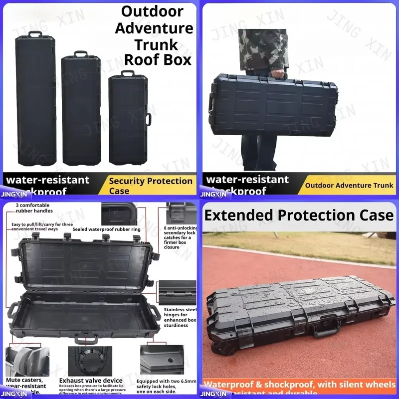 Custom for Universal Long Waterproof Hard Case Tactical Storage Box Archery Equipment Tools Gear Roof Rack Mountable Off Road