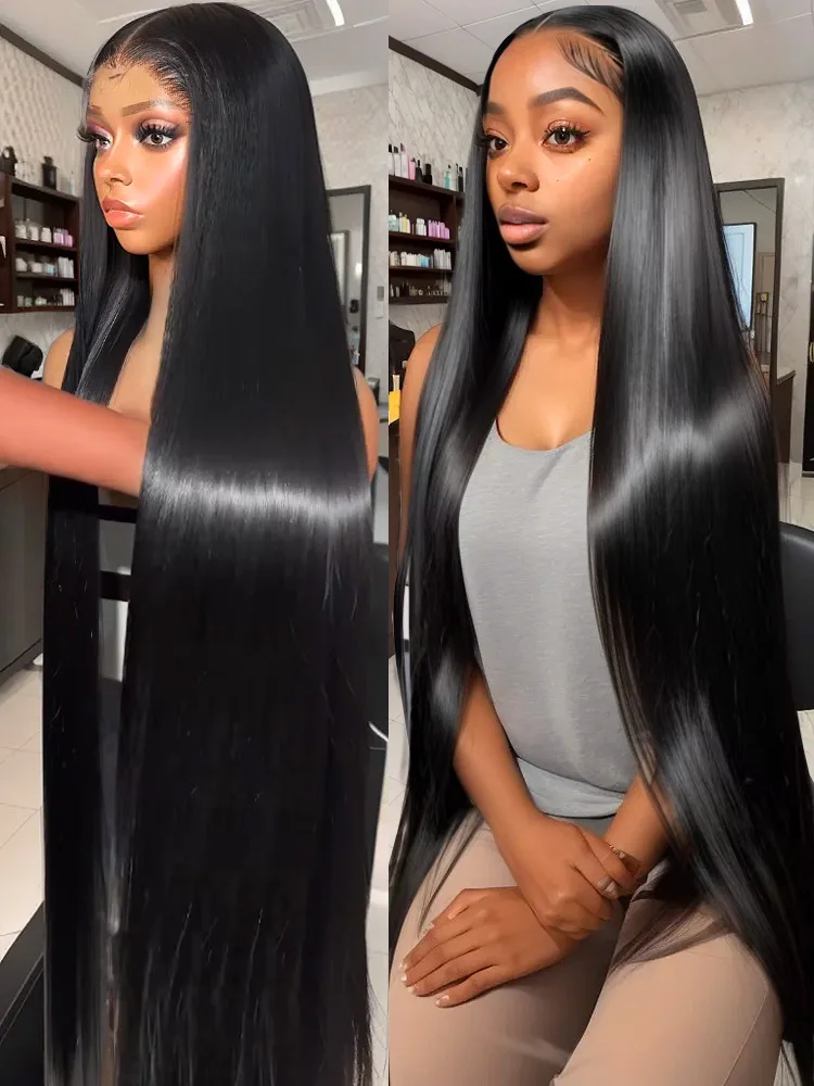 30 inch 13x4 Straight Lace Front Wig 13x6 Hd Lace Frontal Wig Human Hair Pre Plucked Natural Black Straight Human Hair Wigs