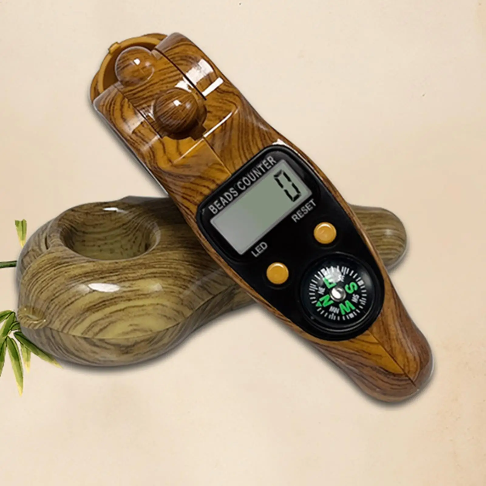 Electronic Decompressions Counter Handheld Rotating Beads Digital Counter With Compass Prayer Beads Finger Counters