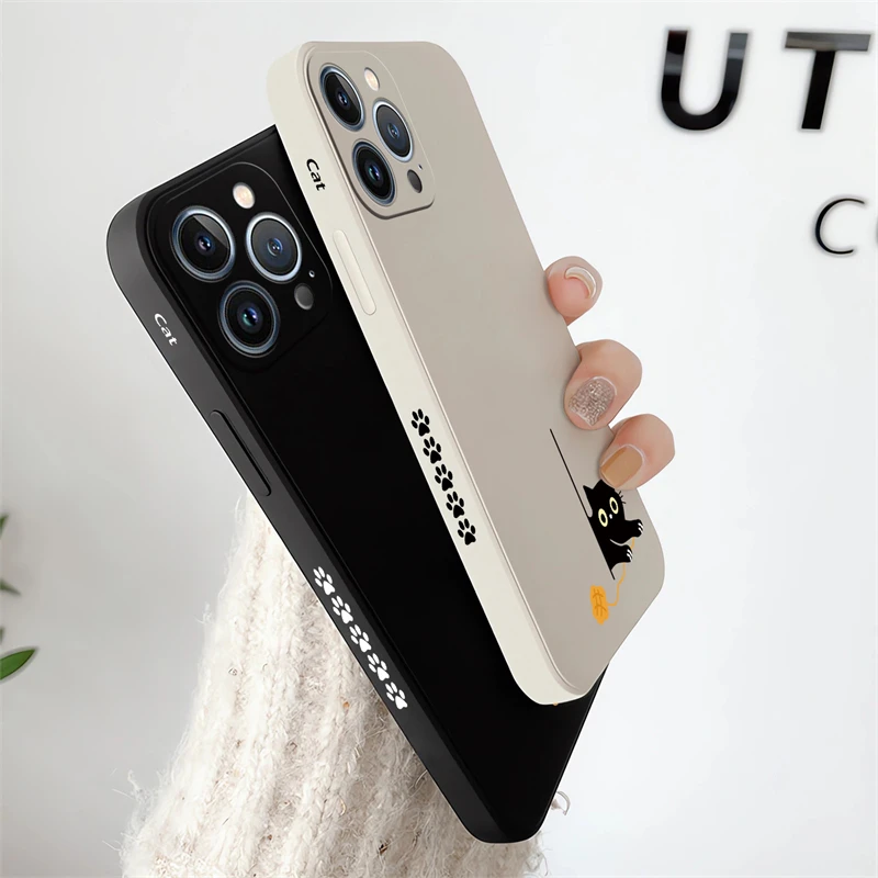 A51 A 51 A71 72 Cute Cat Case For Samsung Galaxy A34 A33 A54 A 54 A73 A53 A72 A53 A52 A50 A70 Liquid Shockproof Matte Cover