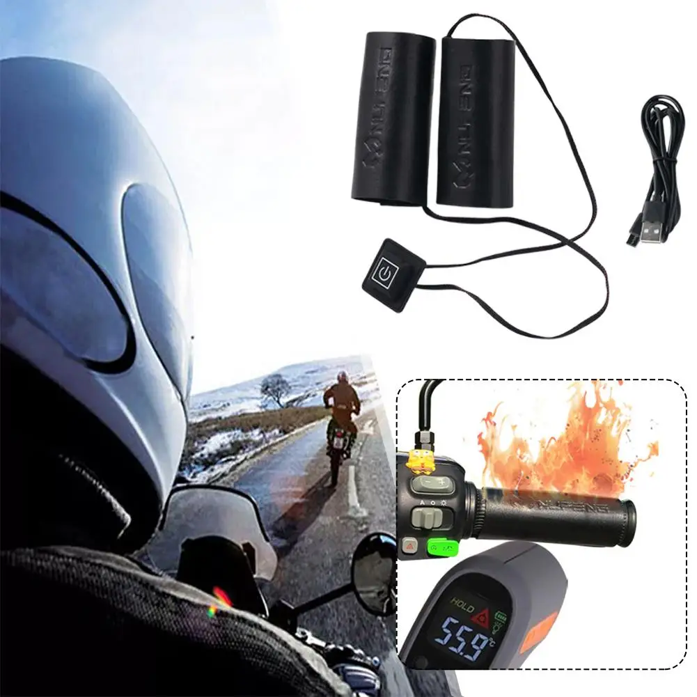 Electric Heated Grip Cover Usb Anti Slip Motorcycle Handlebar Handle 6 Heated Waterproof Hot Grip Hand Gear Sleeves Grips W N8l3