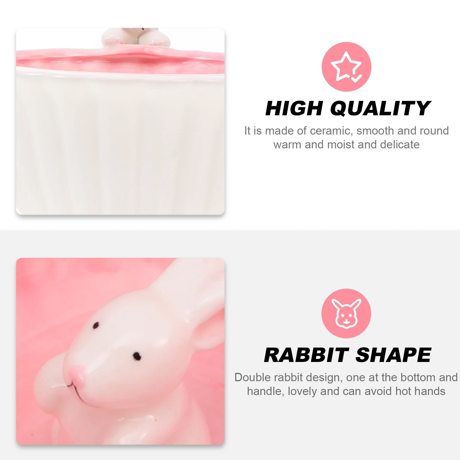 

Durable Adorable Ceramic Kids Bowl Rabbit Design Safe Eating Dish for Children Kitchenware Decor Gift Ceramic Bowl