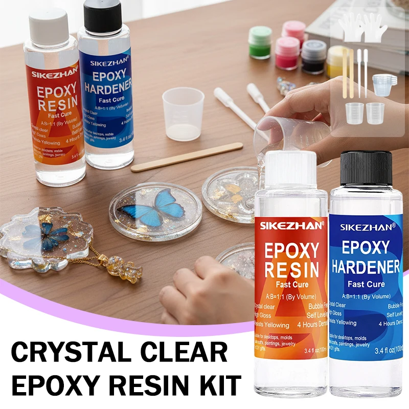

Crystal Clear Epoxy Resin Set Fast Curing and Self Leveling for Casting Molds and Professional Creative DIY Art SIKEZHAN