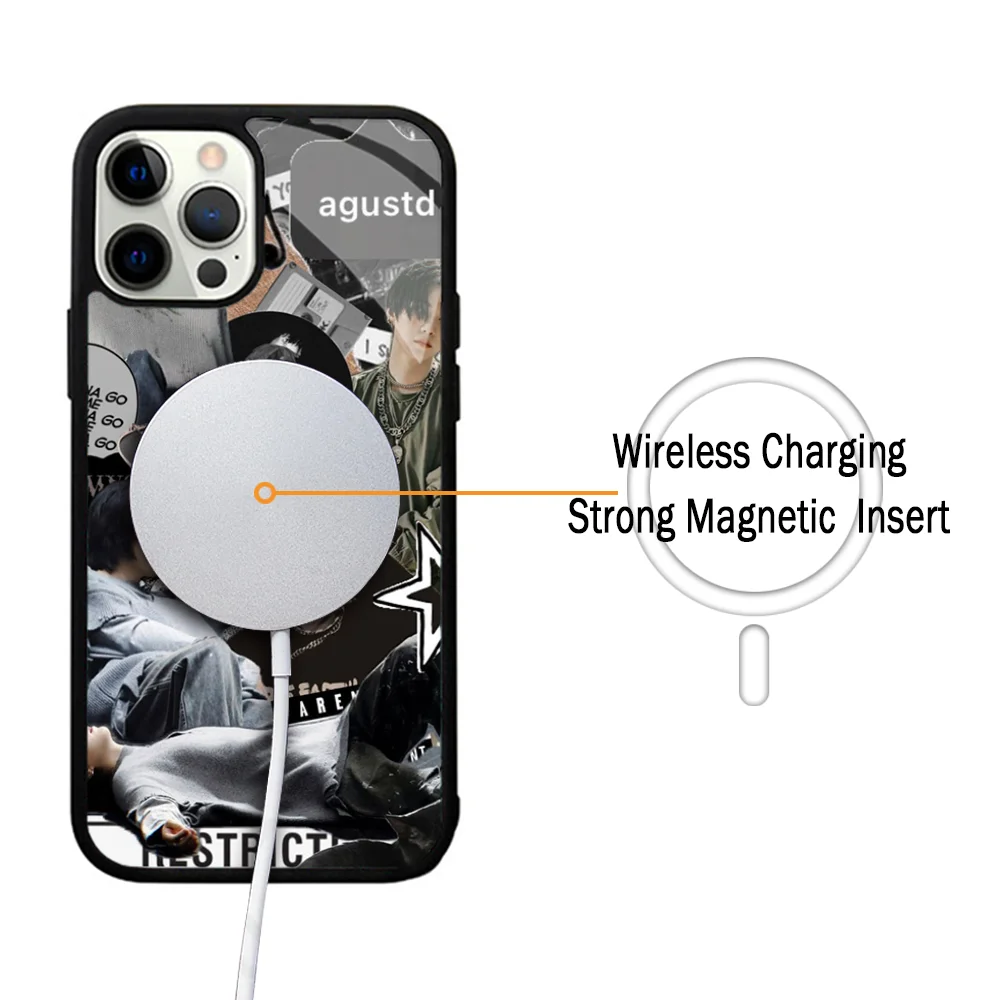 Agust D Suga Kpop Phone Case For IPhone 11 12 13 14 15 Plus Pro Max Mirror Acrylic Cover For Magsafe