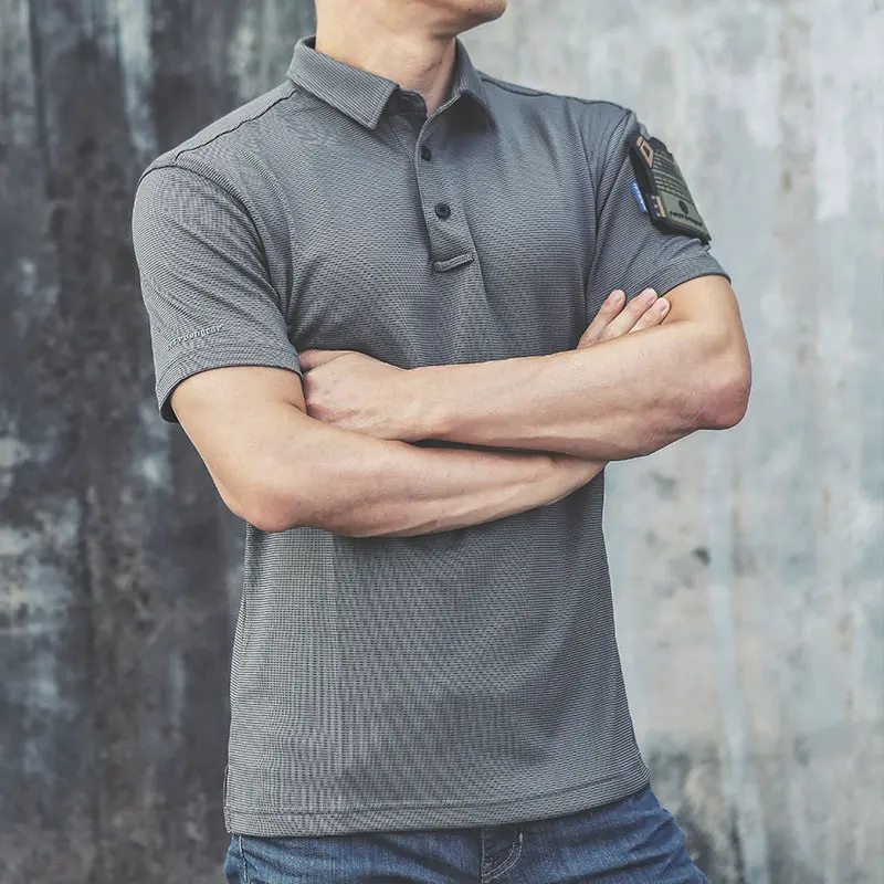 Emersongear azul etiqueta unidirecional seco polo tático camisas de manga curta topos dos homens camisetas urbanas acampamento diário caminhadas wg