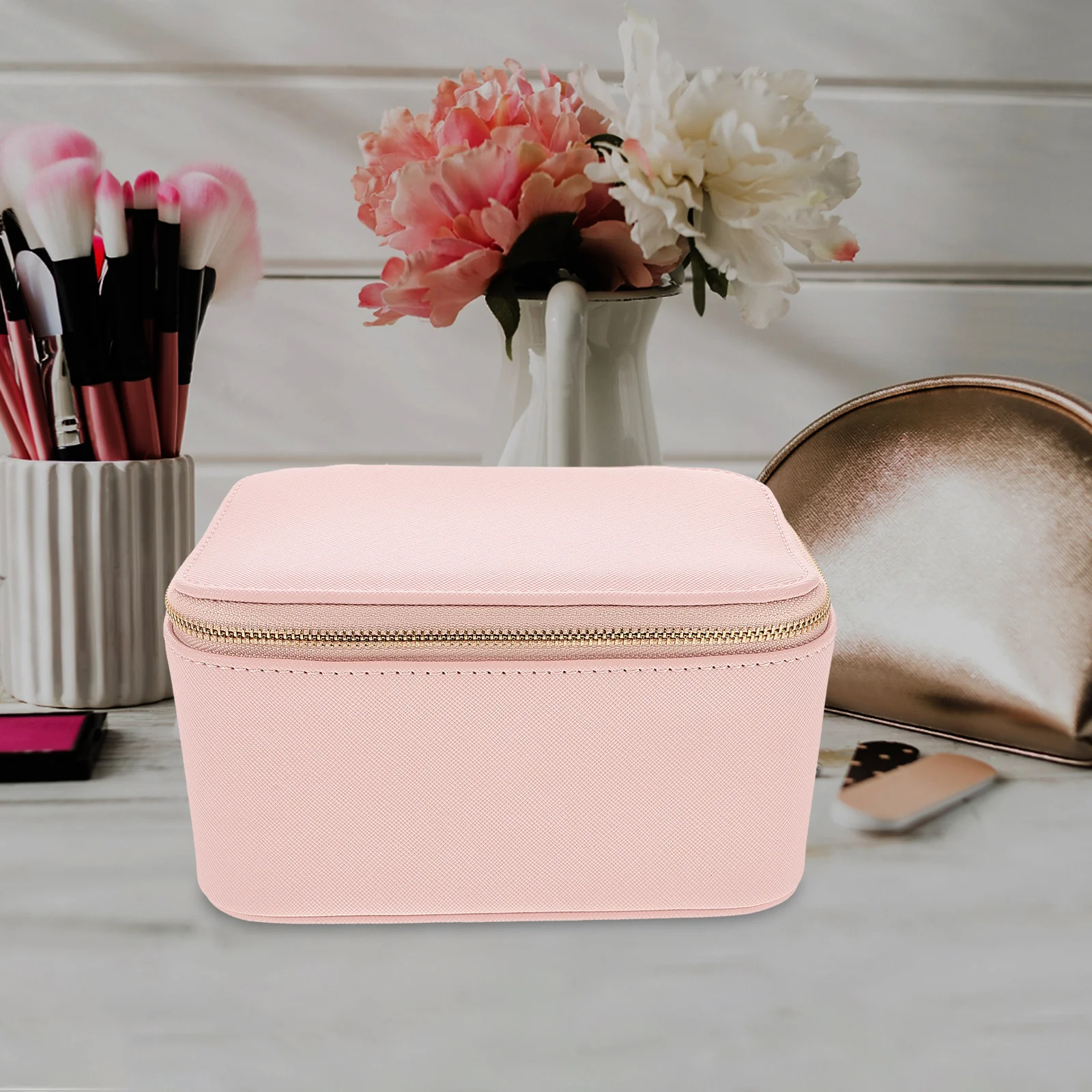 1 set Luxurious Portable Jewelry Box Organizer Necklace Storage Small Pouch Travel Case Earrings Holder Stylish Design