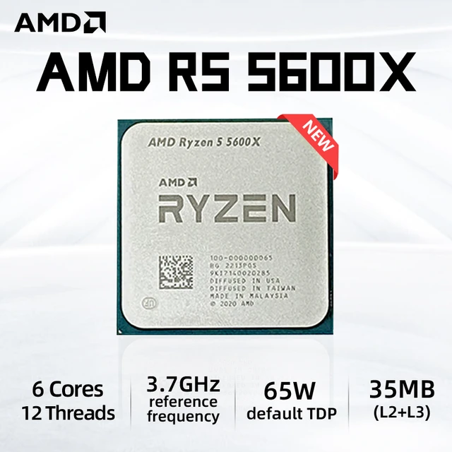 New!AMD R5 5600X Ryzen 5 5600X 3.7 GHz Six-Core twelve-Thread 65W CPU  Processor L3=32M 100-000000065 Socket AM4