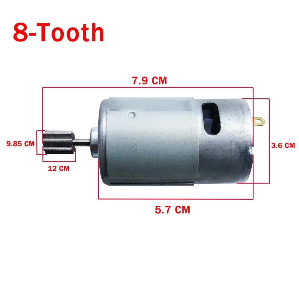 6V 12V 24V RS550 RS570 8 Teeth Ride On Power Wheel Children\'s Electric Toy Car Servo Motor Drive Engine