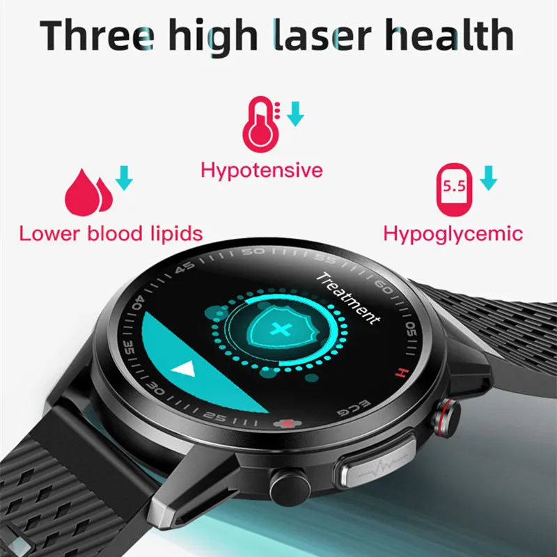 Medical Health F800 Smart Watch with Three High Laser Treatment Lower Blood Lipids Hypotensive Hypoglycemic ECG Smart Watch